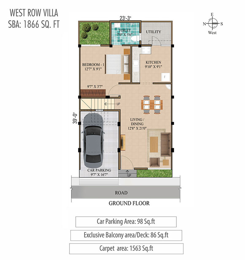 Humming Gardens Villas near Kelambakkam Floor Plan